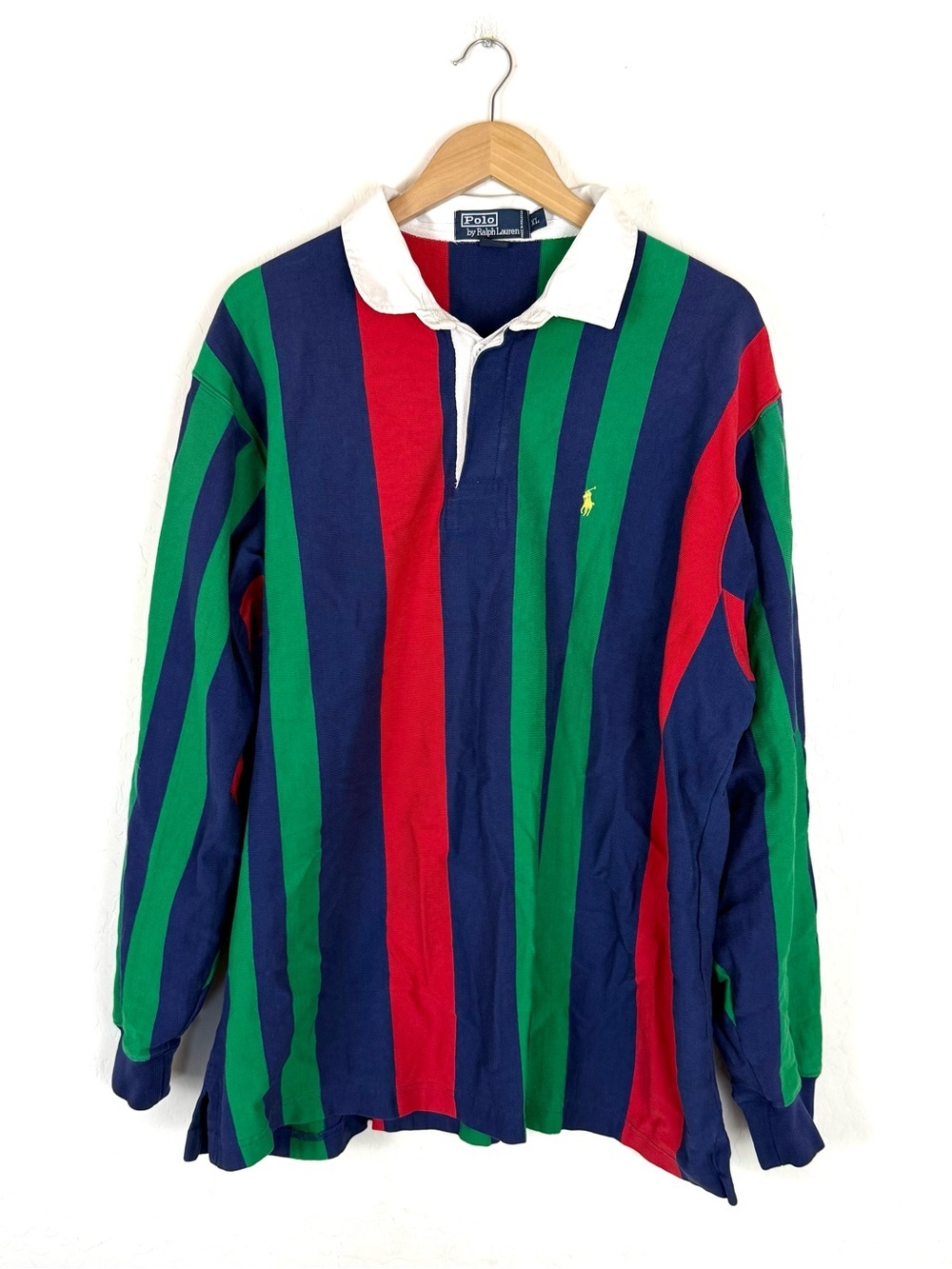 Vintage Polo Ralph Lauren Vertical Stripe Long Sleeve Rugby